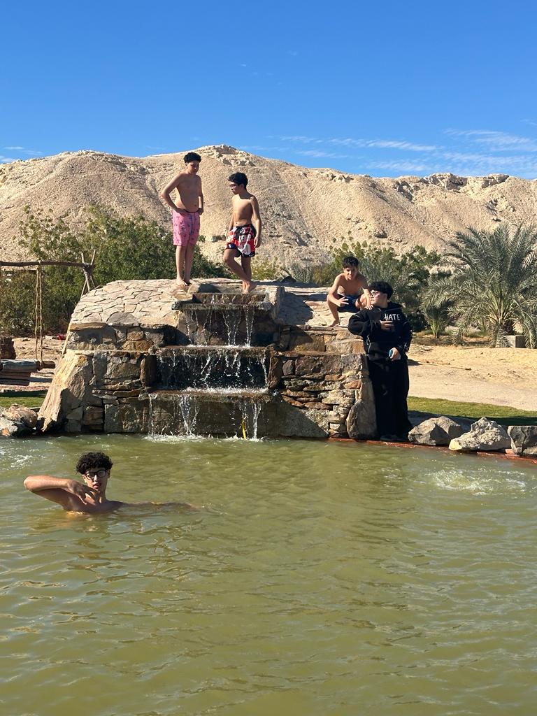 Ditch the chlorine! Our eco-friendly desert oasis boasts a natural pool. Deep well water, eco-filtration, and a design that blends with the desert create a unique swimming experience for all ages (shallow & deep areas in 120 sqm).